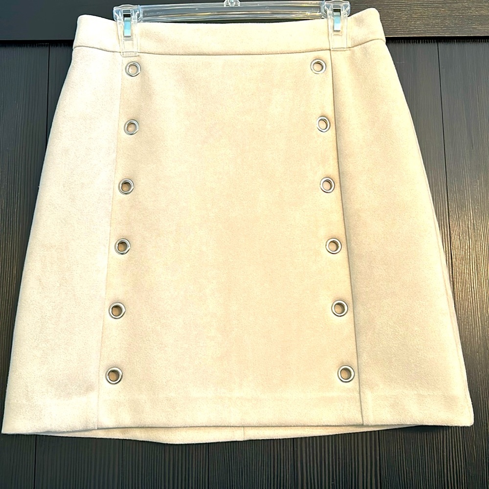 NWT tan faux suede rivet mini